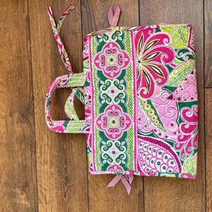 Vera Bradley Pink Green Paisley Quilted Cosmetic Case